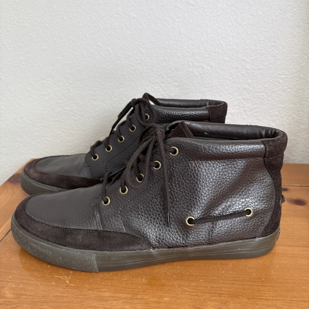 Polo Ralph Lauren Thorpe Chukka Boots Mens 12D Brown Tumbled Leather